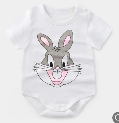 Newborn Baby summer rompers 100% Cotton Infant Body Short Sleeve baby Jumpsuit Cartoon ropa bebe Baby Boy Girl clothes Silver