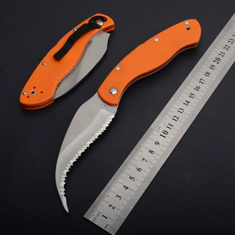

Full tooth Folding Knife VG-10 Blade G10 handle Combat PocketOutdoor Camping Hunting Survival Tactical knives EDC hand Tools