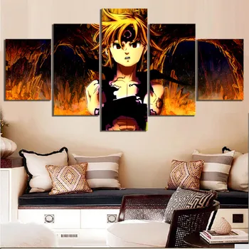 

Canvas Painting Wall Art HD The Seven Deadly Sins Anime 5 Pie Meliodas Dragon'S Sin Of Wrath Modular Home Decor Pictures Poster