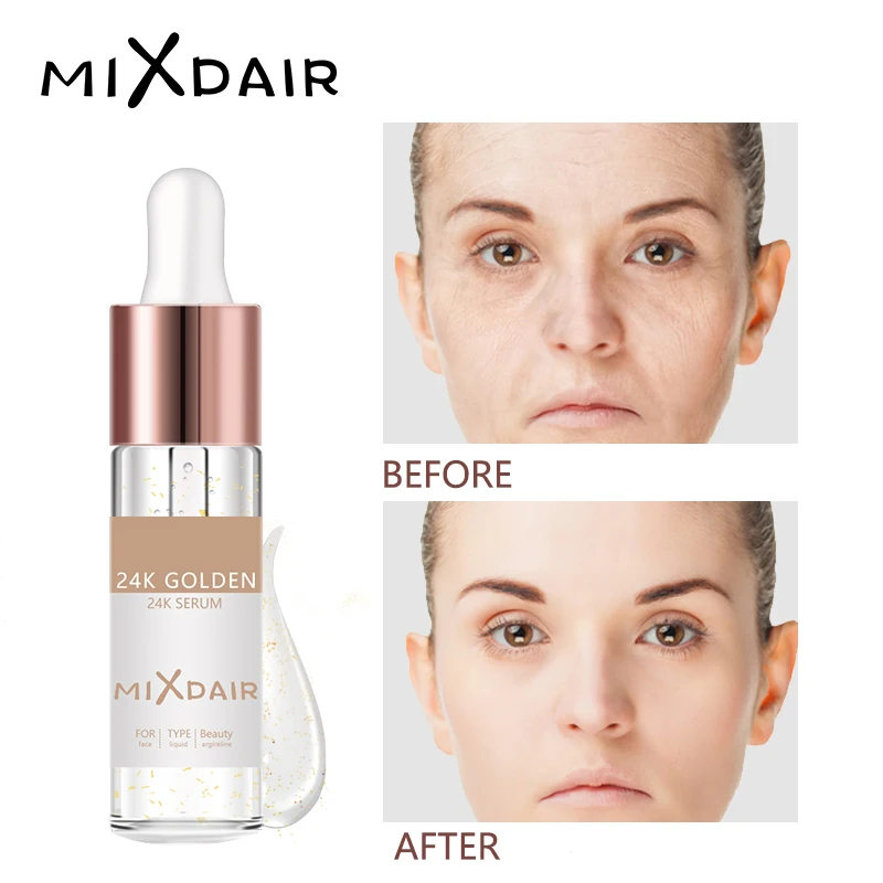 MIXDAIR Гиалуроновая кислота против морщин 24K Gold Serum Anti-Aging Увлажняющий крем Essence Уход за кожей Отбеливание ярче