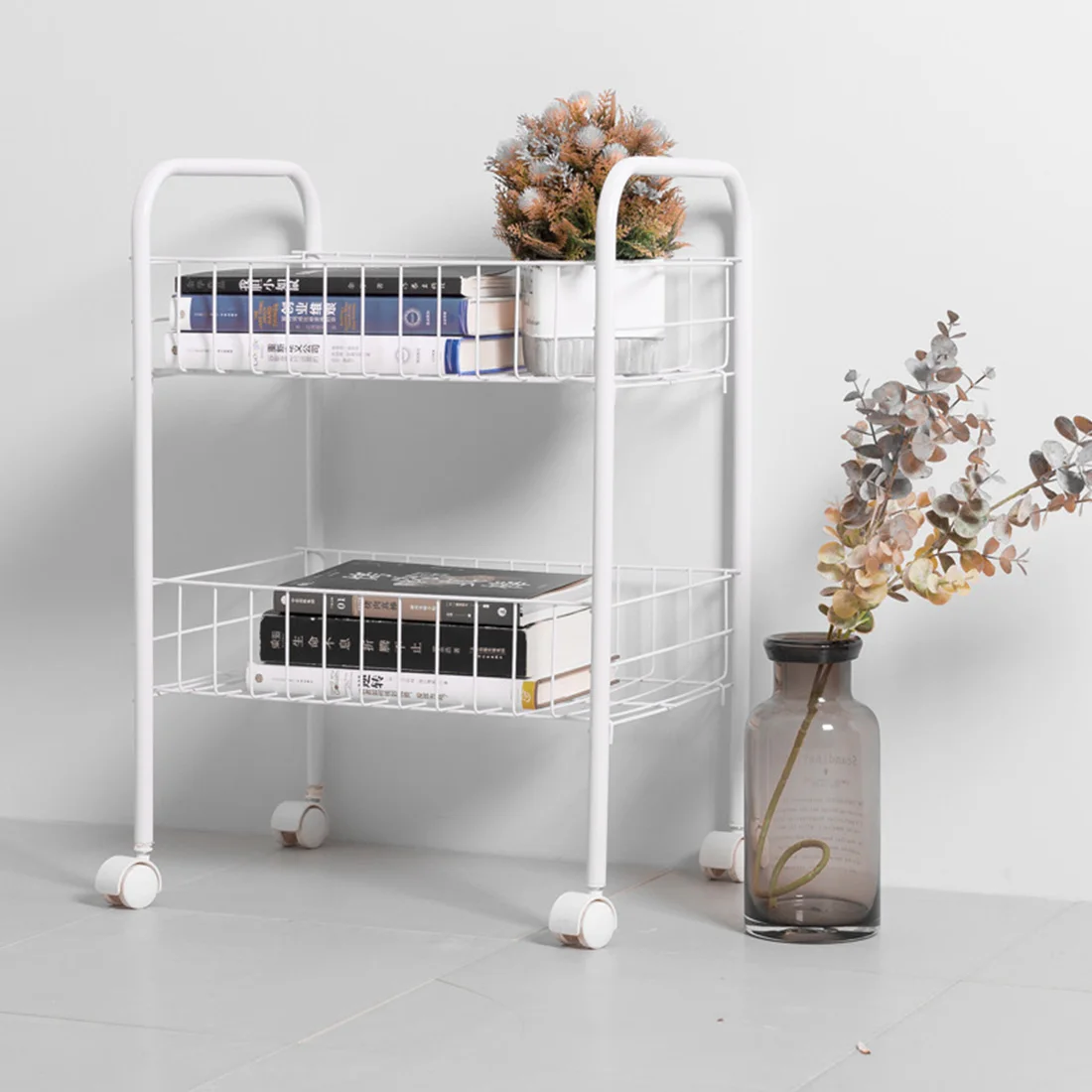 2/3-Tier Rolling Basket органайзер для хранения универсальные колеса для домашнего офиса Держатели и стойки для хранения домашнего хранения и организации