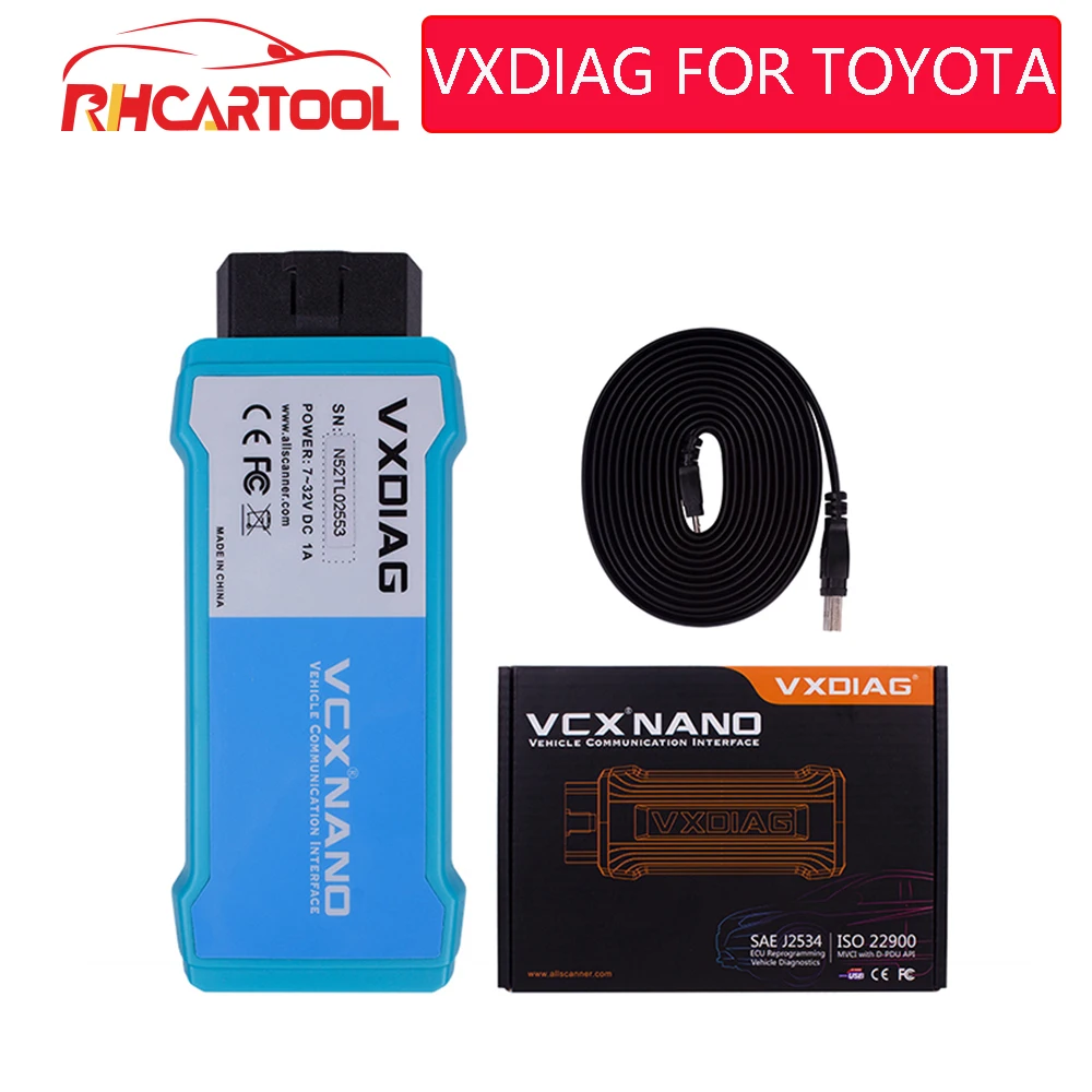OBD2 Оригинальный VXDIAG VCX NANO для toyota TIS Techstream V13.00.022 совместимый с SAE J2534 WIFI версия