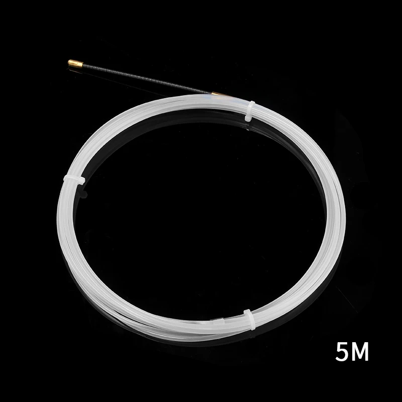 1PCSWhite направляющее устройство нейлон электрический кабель пуш-ап съемники канал змея роддер для протяжки проводов провод 4 мм/5/10/15 м - Цвет: 5M