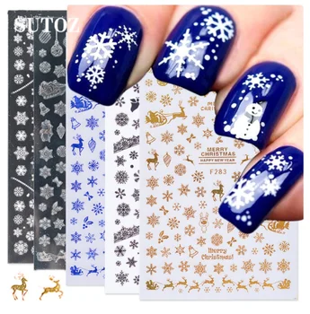 

Christmas Nail Stickers Snow Flakes Xmas Wraps Snowman Winter Nail Art Decorations Manicure Tools / 500pcs