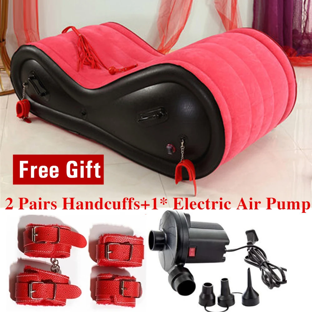 Inflatable Sofa Sex Chair BDSM Bondage Bed Sex Furniture Adult Toys For Couple Wedge Pillow Training Kit Woman Erotic Game 18+