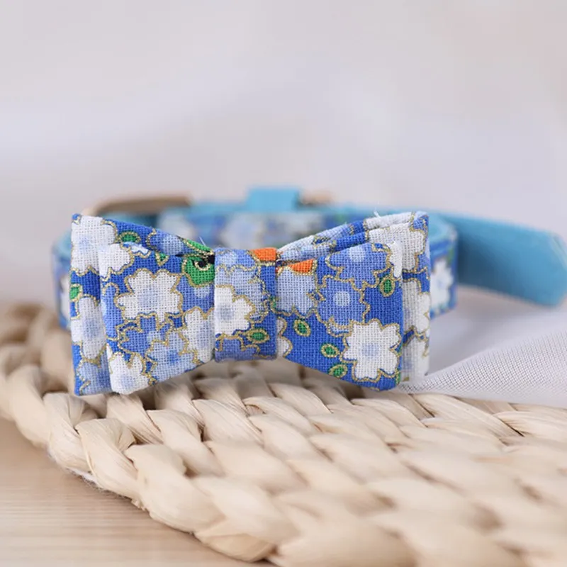 Japanese Style Personalized Cat Collar Bowknot For Puppy Pet Kitten Nameplate Collar Adjustable Comfortable And Breathable Japanese Style Personalized Cat Collar Bowknot For Puppy Pet Kitten Nameplate Collar Adjustable Comfortable And Breathable