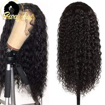 

Swag Hair Brazilian Remy Hair Water Wave 13x4 Lace Front Wigs 100% Human Hair Wigs Pre-Plucked Hairline 150% Wigs With Baby Hair