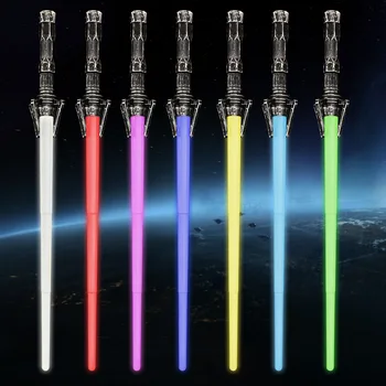 

New performance retractable lightsaber two in one splicing sword seven color switching laser sword flash toy