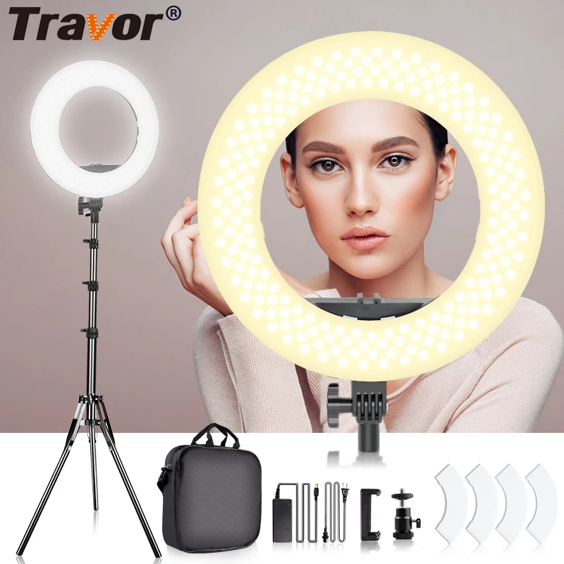  TRAVOR photo studio ring light 14 inch 384PCS LED ring lamp with 2M tripod for Makeup YouTube light - 32914974596