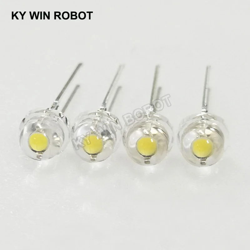 50PCS 5mm Straw Hat LED Diode Super Bright White 0.3W 0.5W 0.75W F5 Power 0.5W Light Emitting Diode Red Yellow Green Blue Warm