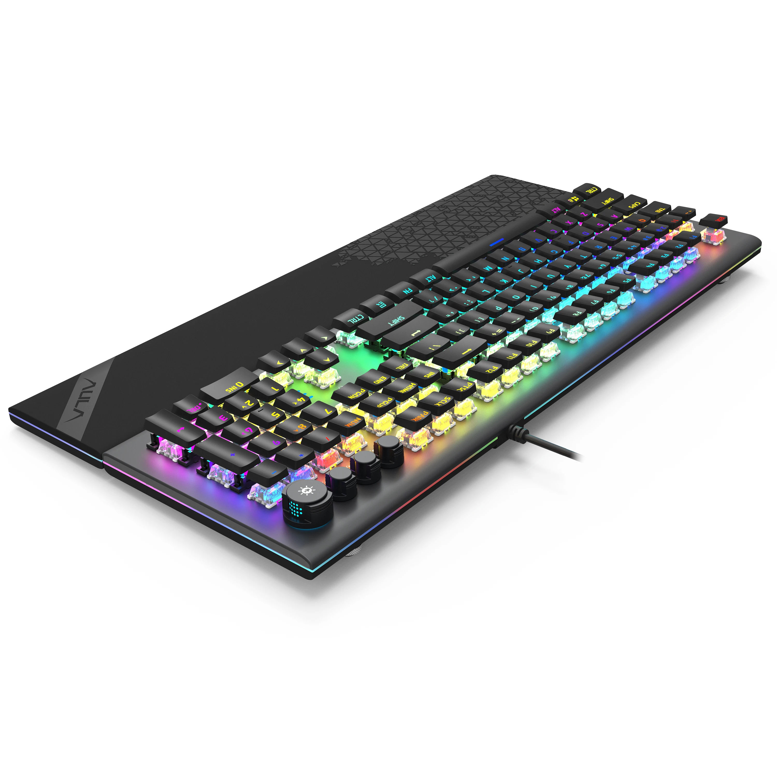 Механическая игровая клавиатура AULA с RGB подсветкой синий переключатель 108 клавиш