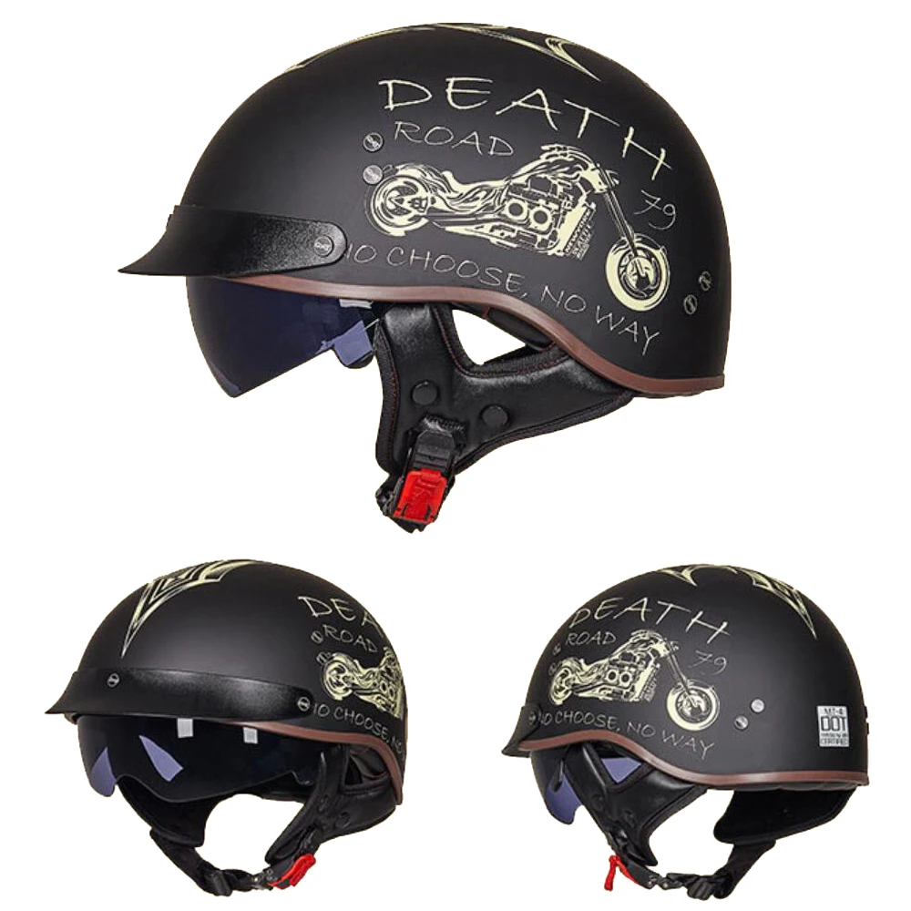 GXT Motorcycle Helmet DOT Approved Casco Moto Men Women Retro Riding Motorbike Helmet Summer Breathable Motocross Half Helmet