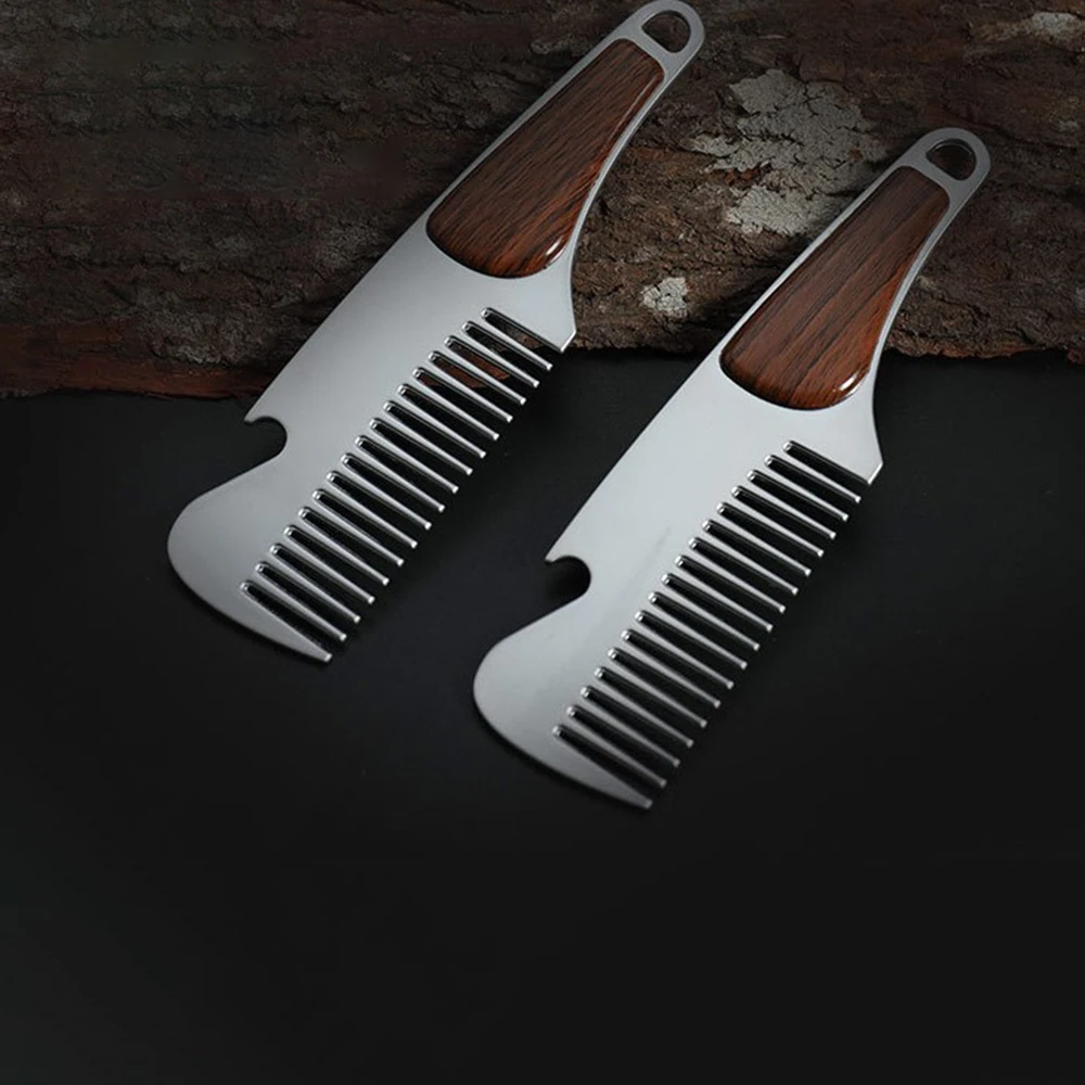 

Beard Comb Mens Shaving Pocket Comb Portable Male Steel Mustache Brush Hair Styling Hairdressing Hair Cutting Tools
