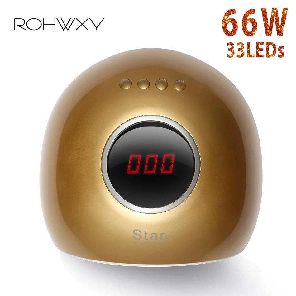 Гель лампа для ногтей ROHWXY Star5 66 Вт УФ сушилка ЖК дисплей сушки гель лака всех