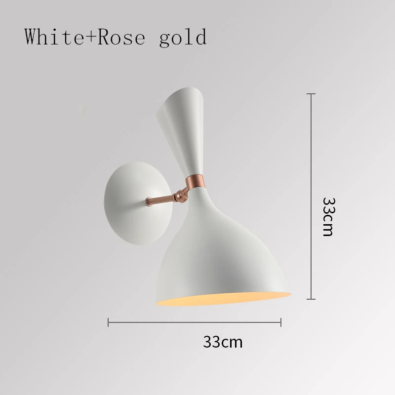 Скандинавские бра для внутреннего освещения Современный домашний декор роскошный настенный светильник лампа для гостиной спальни прикроватная чердак черный белый золотой E14 - Цвет абажура: White-Rose gold