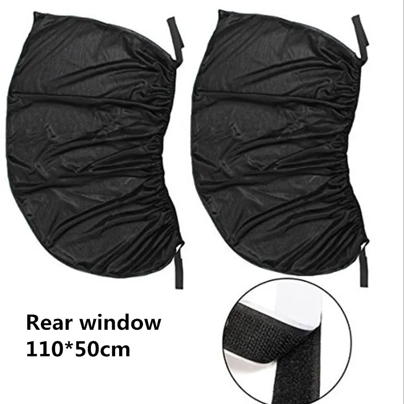 Rear window 110X50cm 2 шт./компл. автомобильный козырек от солнца, защита от ультрафиолетовых лучей автомобиля Шторы солнцезащитный щит на автомобильное стекло, боковое окно сетка солнцезащитный козырек лето защита пленка для окон - Цвет: Rear window 110X50cm