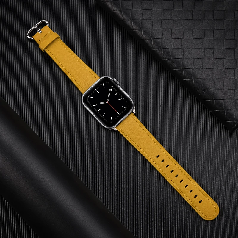 Кожаный ремешок для часов apple watch band 44 мм 42 iWatch 40 38 серия 5 4 3 2 1 сменный Браслет