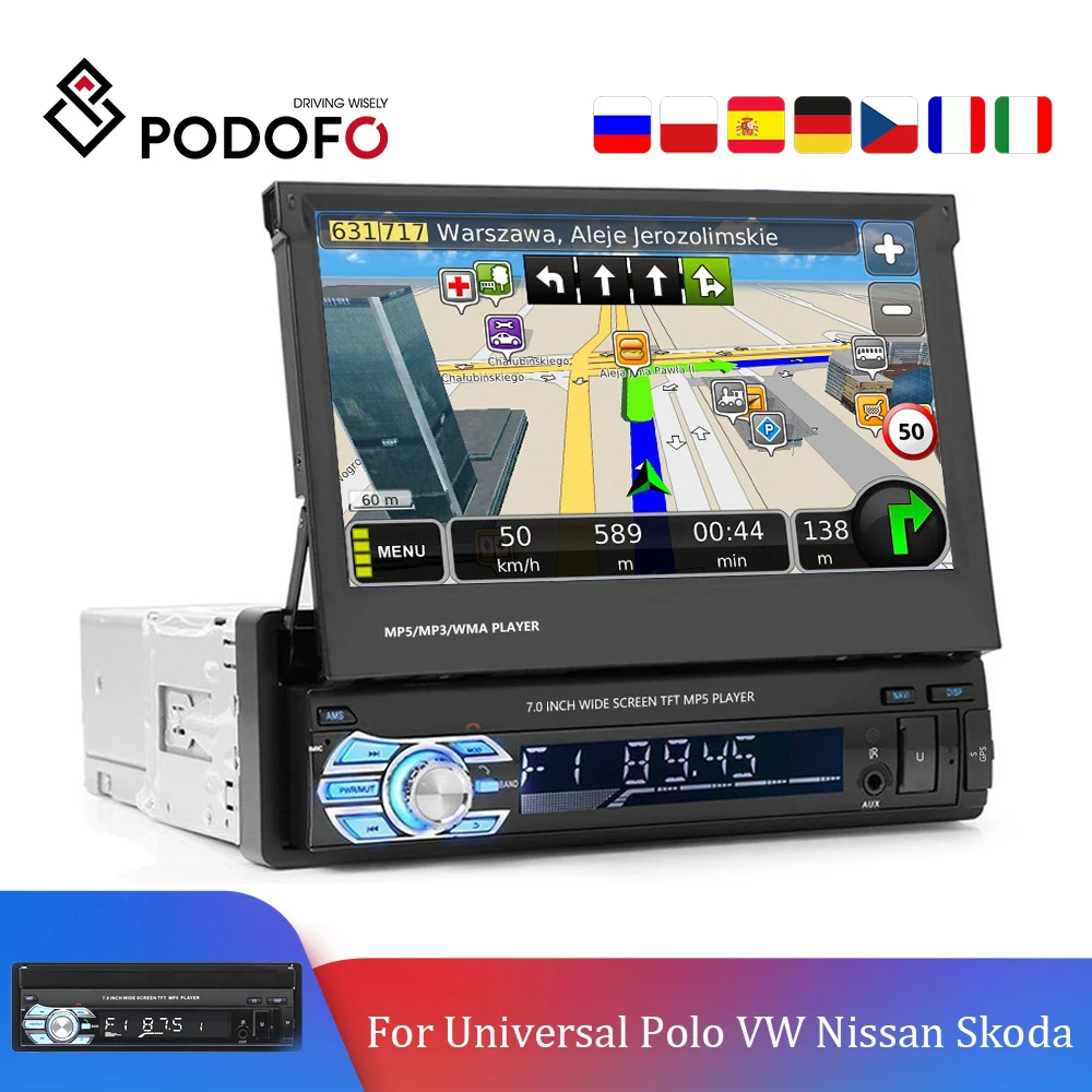 Podofo 1din Car Radio One Dind Android Mirrorlink 1din Autoradio Car