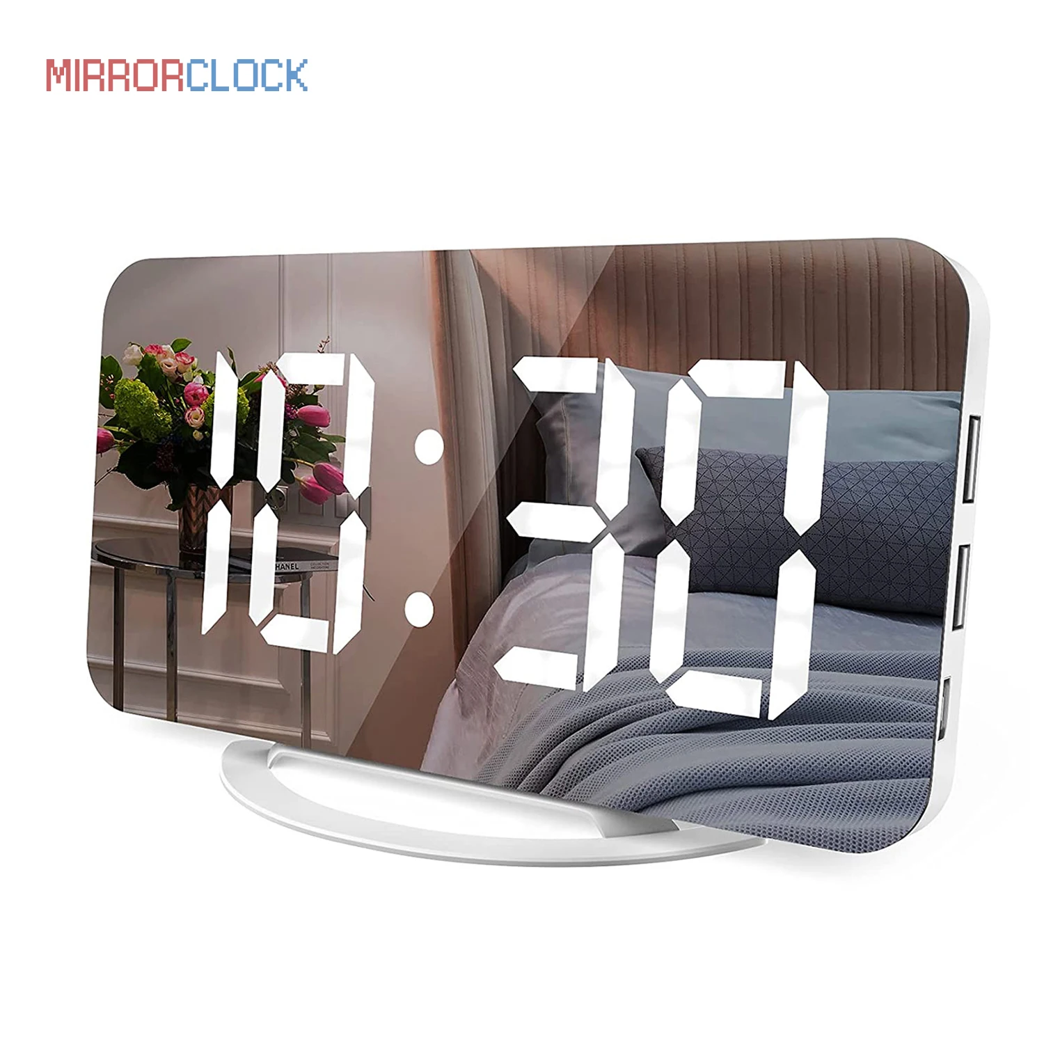Mirrorclock Digital Clock Large Display Led Electric Alarm Clocks