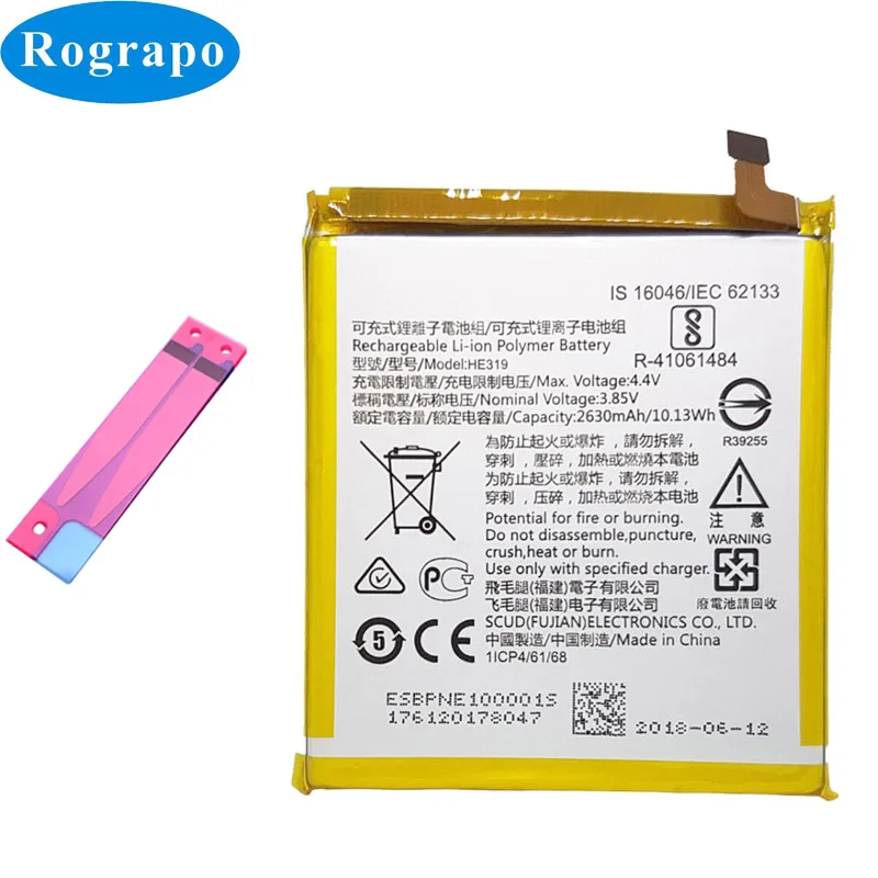 Original 2630mAh HE319 Mobile Phone Battery For Nokia 3 TA-1020 TA-1028 TA-1032 TA-1038 | Мобильные телефоны и аксессуары