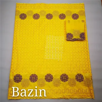 

2020 New arrival Stone african Bazin riche fabric with stones embroidery lace / bazin riche dress material Nigerian lace y17-14