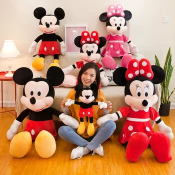 

40-100cm Stuffed Mickey&Minnie Mouse Plush Toy Soft Mickey Minnie Dolls Cushion Pillow Birthday Wedding Gifts for Kids Children