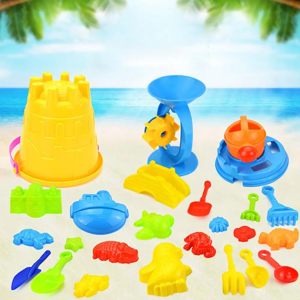 25Pcs/Set Kids Colorful Beach Sand Mold Play Set Outdoor Backyard Sandpit Toy Keeping the kids entertained at beach | Игрушки и хобби
