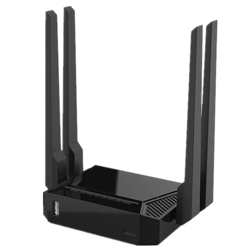 300 Мбит/с Wifi роутер 2,4G USB2.0 Беспроводной Wi-Fi ретранслятор удлинитель DDR2 64 м MTK7620N 4 Anttenas английская прошивка lan кабель Zbt - Цвет: Черный