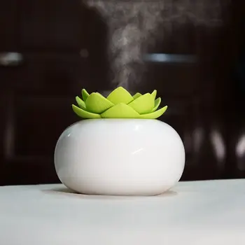 

200Ml Ceramic Ultrasonic Aroma Humidifier Air Diffuser Simplicity Lotus Purifier Atomizer Essential Oil Diffuser
