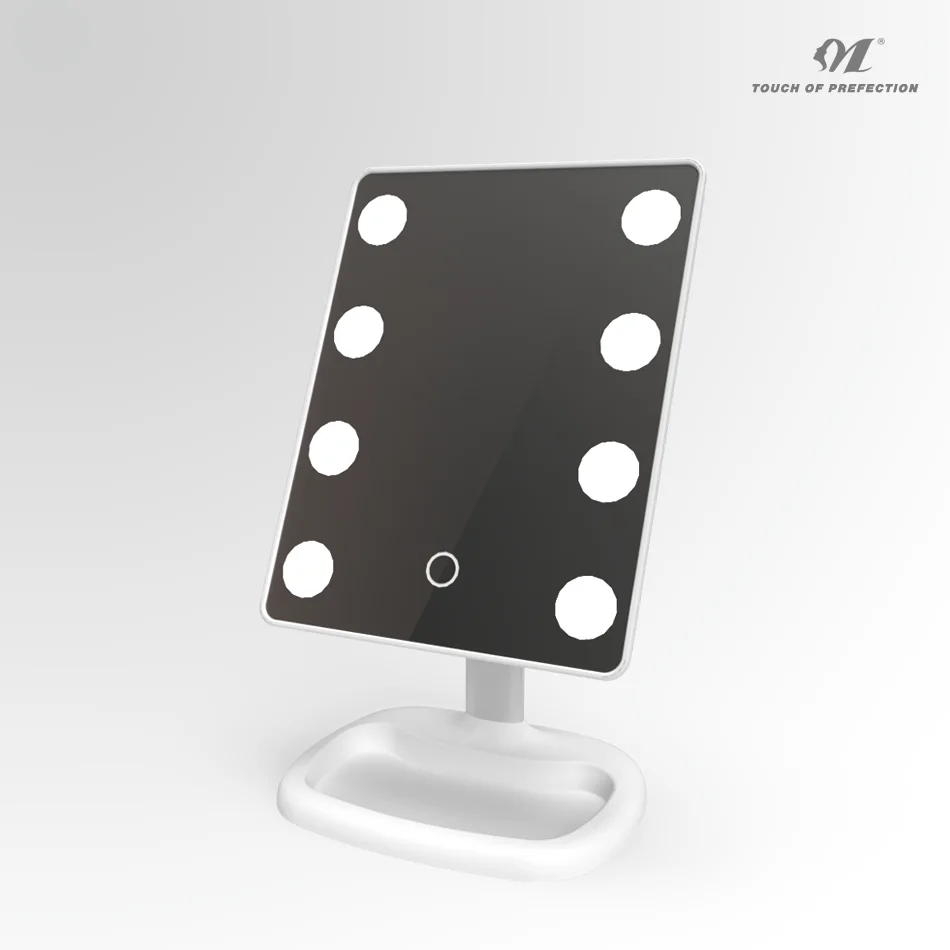 

Touch Screen Desktop Makeup Mirror with led light Tabletop Led vanity Mirror USB Cable or Batteries drive Use 8/16 Lights