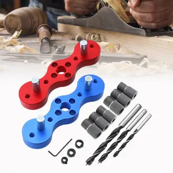 

Woodworking Hole Drill Punch Positioner Guide Locator Doweling Joinery System Kit Aluminium Alloy Wood Working DIY Tool Dropship