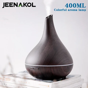 

400ML Home Silent Aroma Diffuser Colorful Wood Grain Aroma Diffuser Bedroom Humidifier Desktop Ultrasonic Essential Oil Diffuser