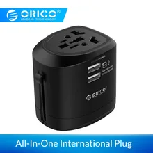 Универсальный адаптер ORICO, универсальный адаптер для путешествий, Usb зарядное устройство, розетка, настенное зарядное устройство для ЕС, США, Великобритании, Австралии