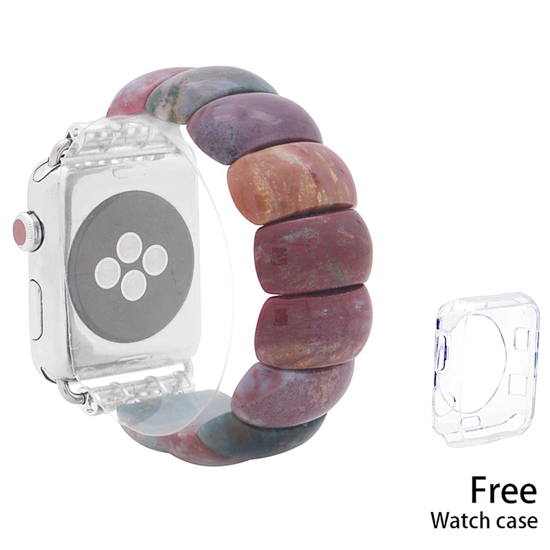 Lureen эластичный ремешок для часов, Бирюзовый бисер для Apple Watch серии 1/2/3, 42 мм, 38 мм, версия браслет ремешок для наручных часов iwatch, 4/5 40 мм 44 мм