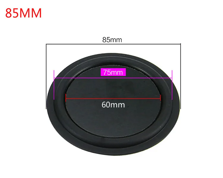 85mm bass radiator 75 мм 85 мм бас-радиатор пассивный радиатор вибрационная пластина для 3-3,5 дюймов низкочастотный bluetooth-динамик diy резиновый край 2 шт - Цвет: 85mm bass radiator