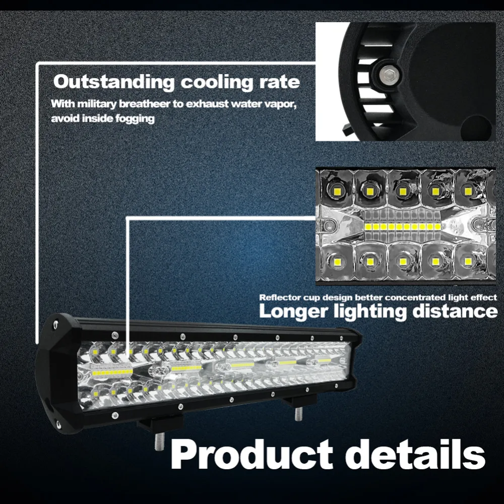 Светодиодный светильник Ligh светодиодный светильник 15 дюймов 300 Вт внедорожный светодиодный рабочий бар 30000LM 12 В для джипа внедорожного внедорожника ATV грузовика лодки автомобиля длинный рабочий светильник