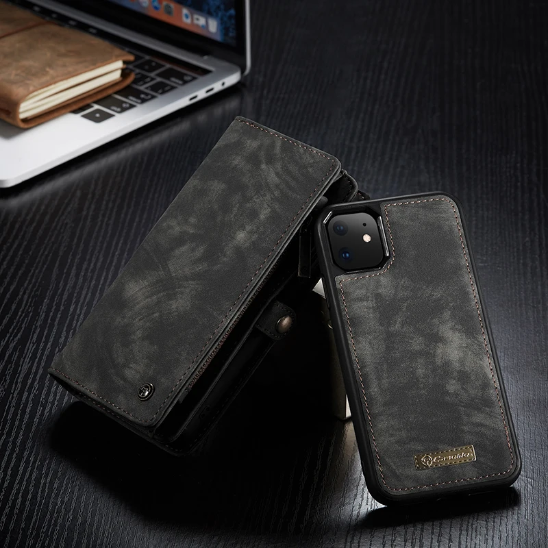 Для Iphone 11 Pro X XS XR ретро многофункциональный съемный магнитный кошелек чехол из натуральной кожи для Iphone11 Pro Max 6S 7 8 Plus