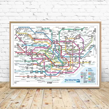 

Tokyo subway map Poster Canvas Print Home Decor No Frame