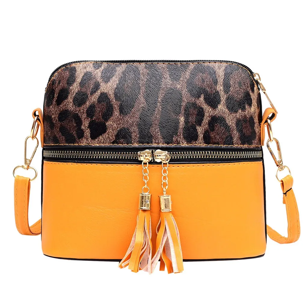 Женская сумка-мессенджер на молнии с кисточками и змеиным принтом, сумка-кошелек Mochila, женская сумка, женская сумка,#25 - Цвет: Yellow 2