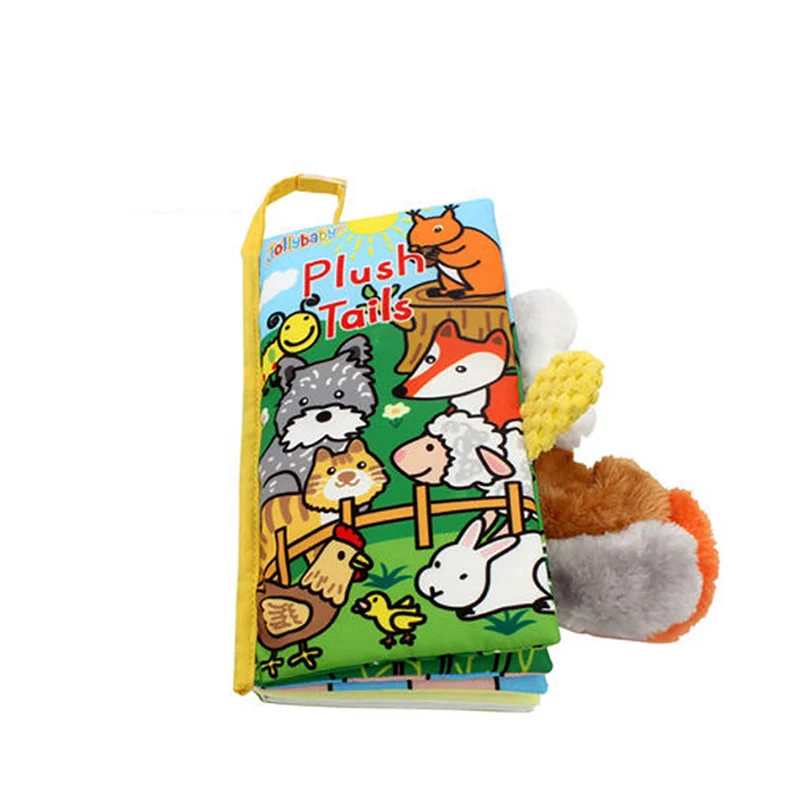 baby toys soft plush educational cloth book animal tail Not torn stereoscopic infant baby cloth books baby toys 0-12 month