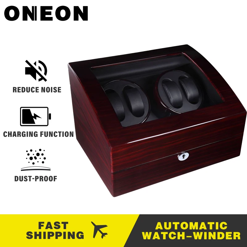 ONEON High Quality Watch Winder Open Motor Stop Luxury Automatic Watch Display Box Winders 4 6 1