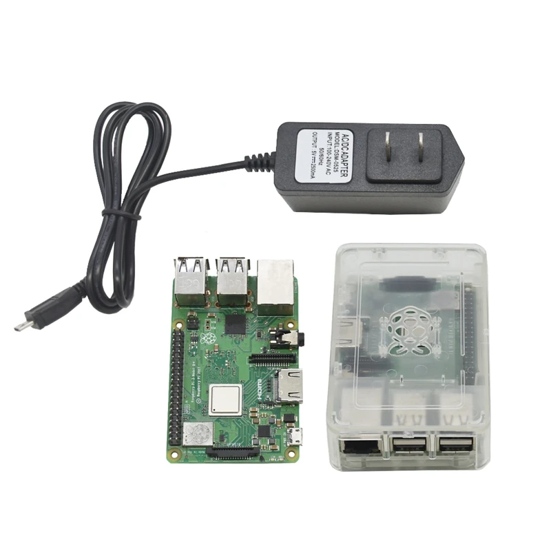 Для Raspberry Pi 3 Model B+(Plus)+ Abs чехол+ 5V 2.5A Мощность адаптер с поддержкой Wi-Fi и Bluetooth Декодер каналов кабельного телевидения штепсельная вилка стандарта США
