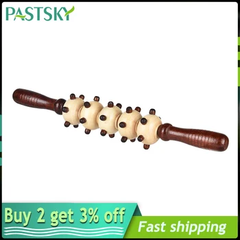 

1PC Wood Massage Stick Five Rounds with Nails Roller Massager Reflexology Therapy Body Hand Foot Relief Pain Manual Massage Tool
