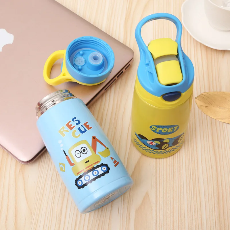 Детская чашка из нержавеющей стали, детская бутылка с вакуумной изоляцией, кружка для детей, двойная стенка, бутылка для питьевой воды с силиконовой соломинкой