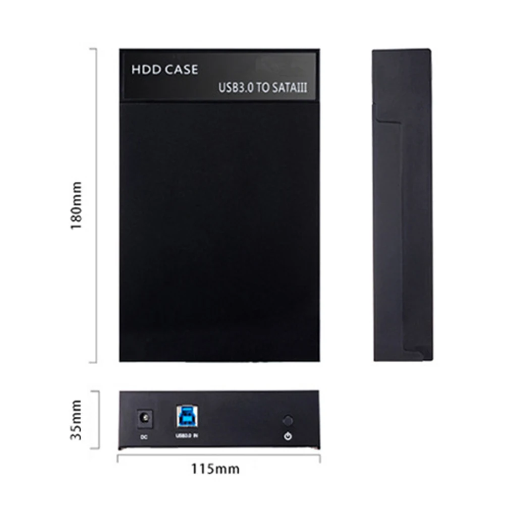 2," адаптер док-станция SATA к USB 3,0 Plug And Play Чехол ударопрочный твердотельный жесткий диск корпус ABS внешний HDD