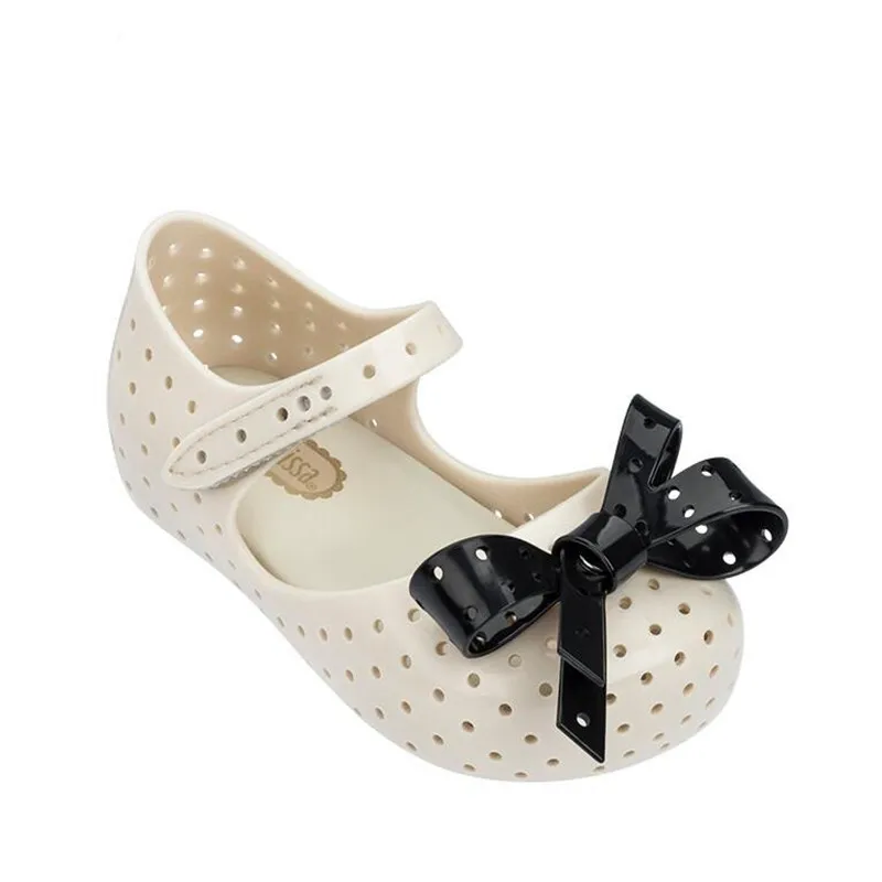 Бежевый Melissa/модная обувь для девочек с вырезами и бантом; прозрачная обувь с Минни; детские сандалии; сандалии для девочек с Минни; детская обувь - Цвет: Бежевый