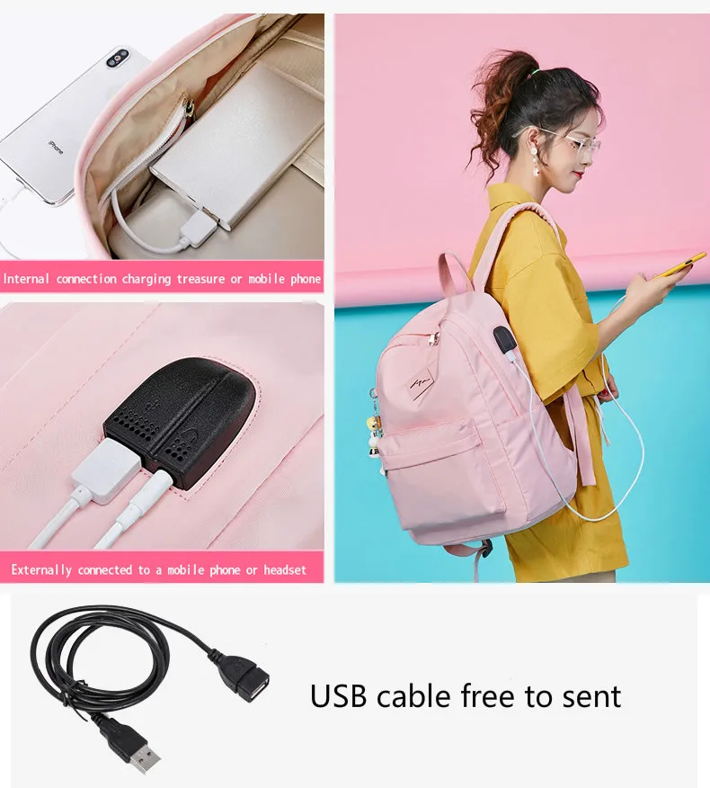Tourya Модные женские рюкзаки для ноутбука с usb зарядкой для девочек-подростков, школьная сумка, женский рюкзак для путешествий с принтом, рюкзак Mochila