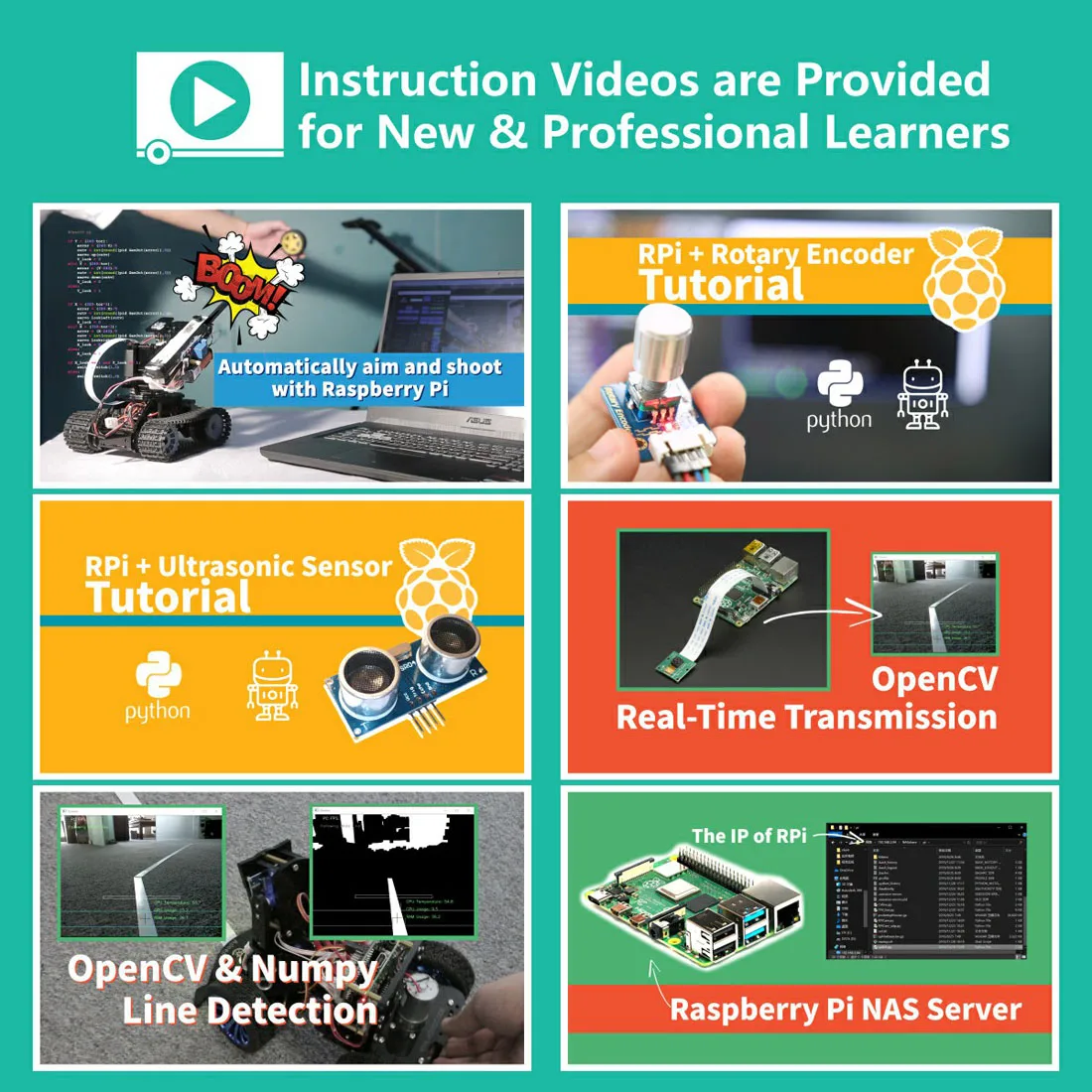 US $139.19 3In1 Aluminum Alloy Robot Set For Raspberry Pi43 Model BB OpenCV Target Tracking RealTime Video Transmission