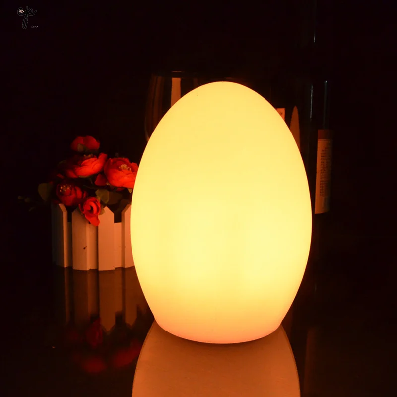 Led Egg-shaped Table Lamp Colorful Luminous KTV Lamp Remote Control Charging 16 Colors Western Restaurant Decorative Bar Lamps
