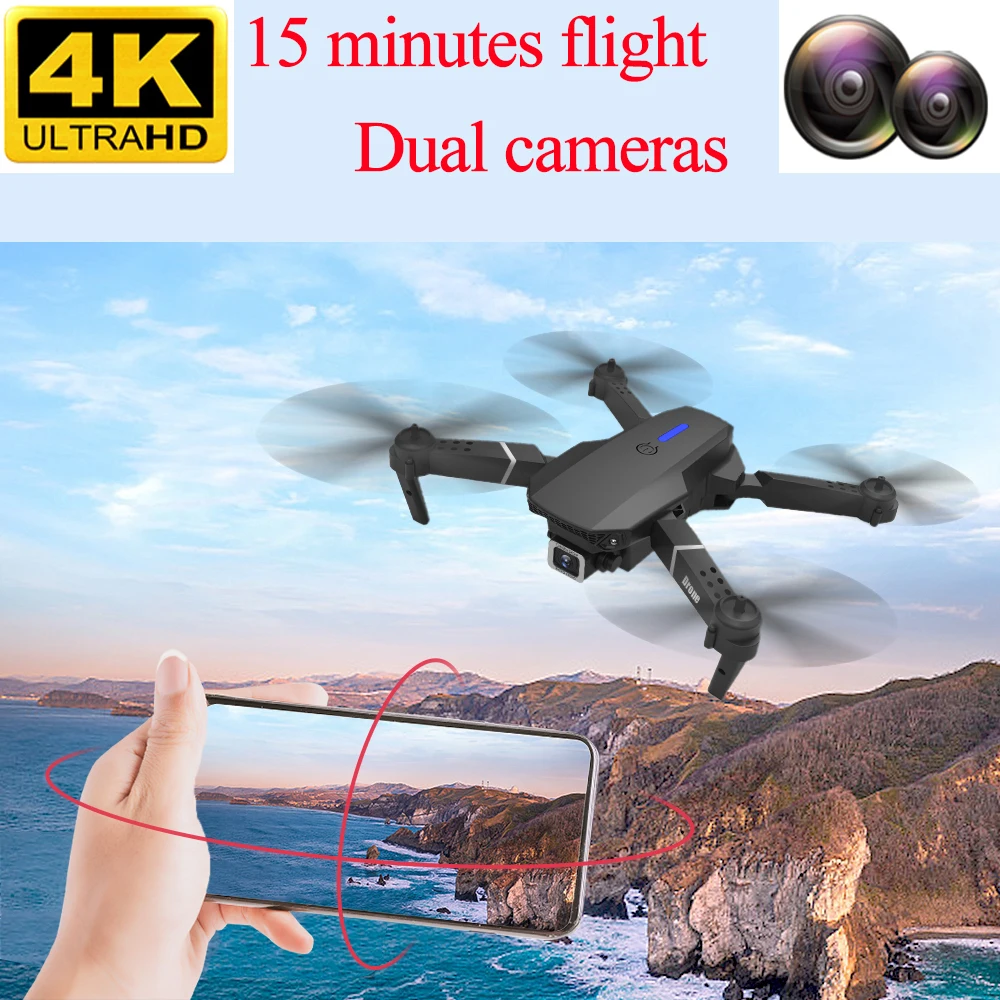 Мини-Дрон 4k с Hd камерой Профессиональный селфи складной Rc Дрон белый черный